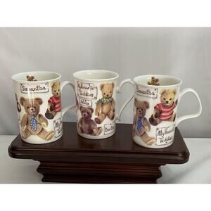 3 My Favorite Teddies By Roy Kirkham Fine Bone China Made In England 1997 Mugs